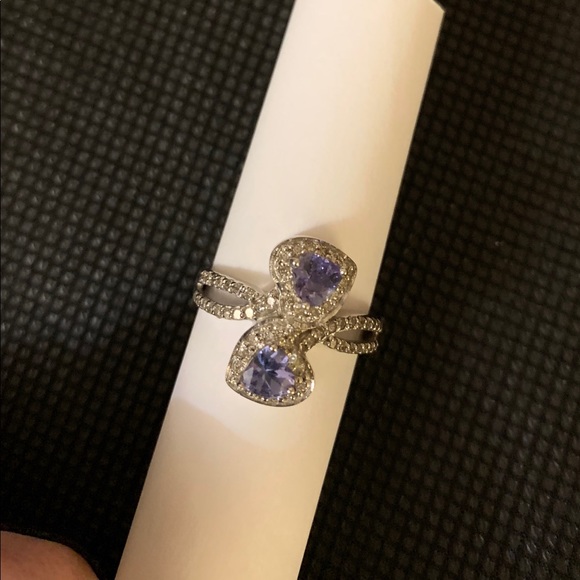 Jewelry - 14KT  WHITE GOLD RING  WITH  DIAMOND AND TANZANITE
